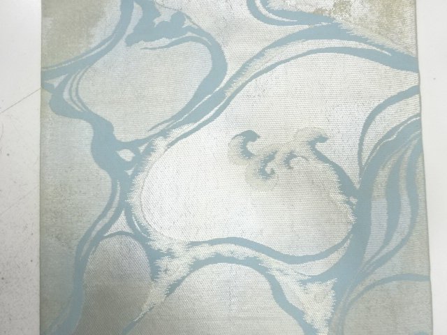  アンティーク　川島織物製　荒波模様織り出し袋帯（材料）